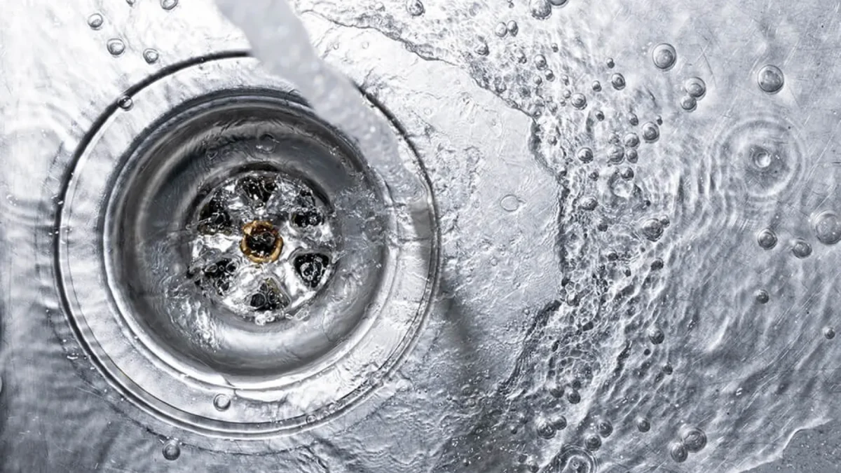 drain with water flowing